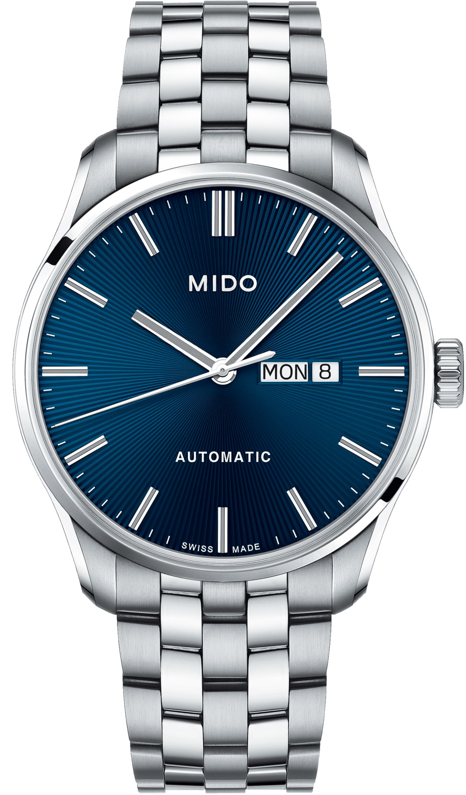 MIDO Belluna Sunray Automatic Blue Dial 42.5mm Silver Stainless Steel Bracelet M024.630.11.041.00 - 