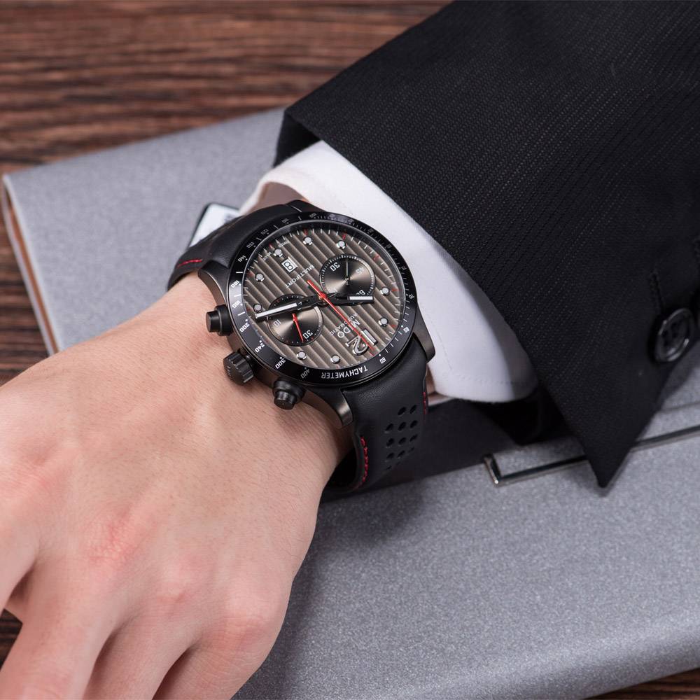 MIDO Multifort Chronograph Automatic 44mm Black Stainless Steel Black Leather Strap M025.627.36.061.00 - 3
