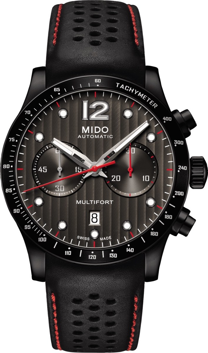 MIDO Multifort Chronograph Automatic 44mm Black Stainless Steel Black Leather Strap M025.627.36.061.00 - 1