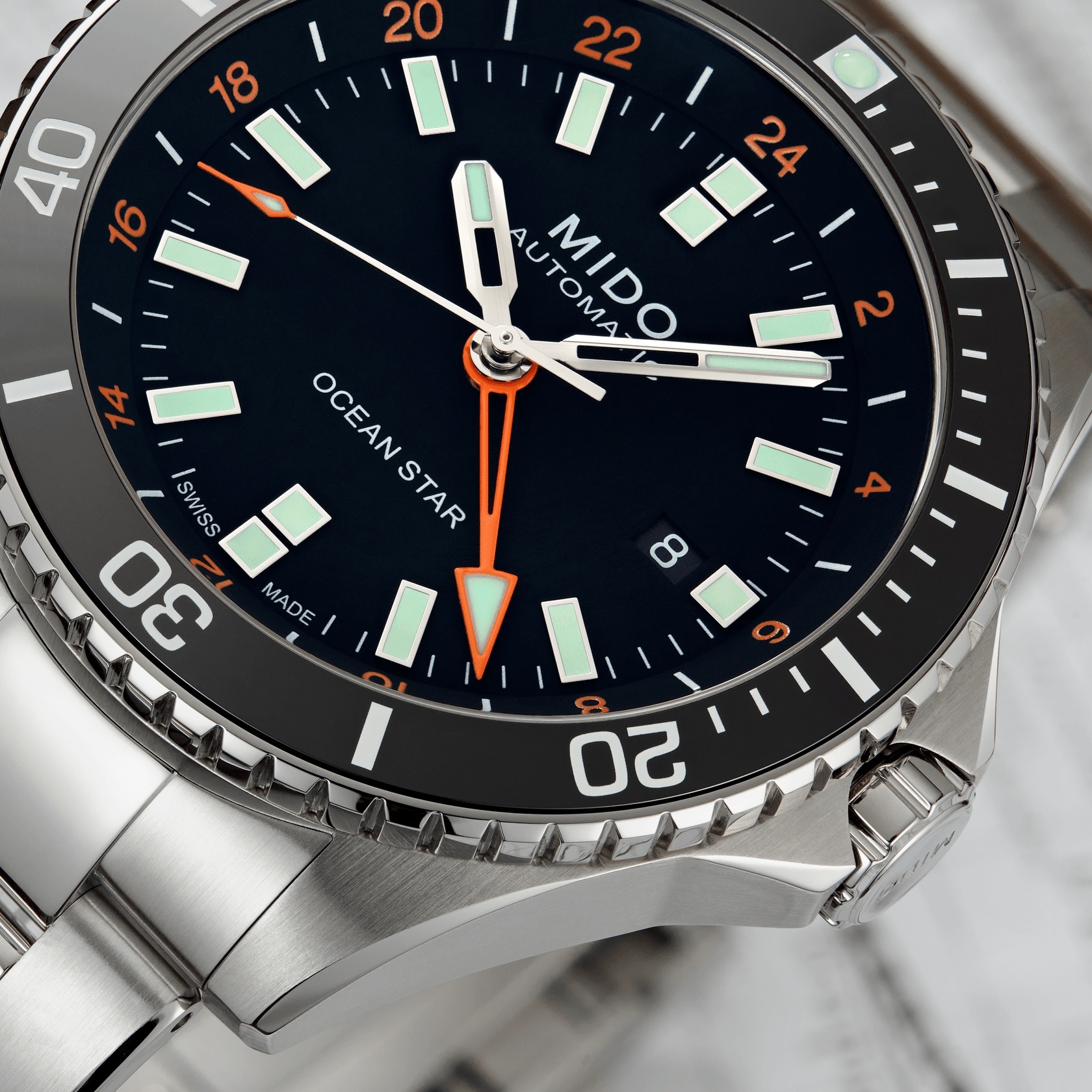 MIDO Ocean Star GMT Black Dial 44mm Silver Stainless Steel Bracelet M026.629.11.051.01 - 7