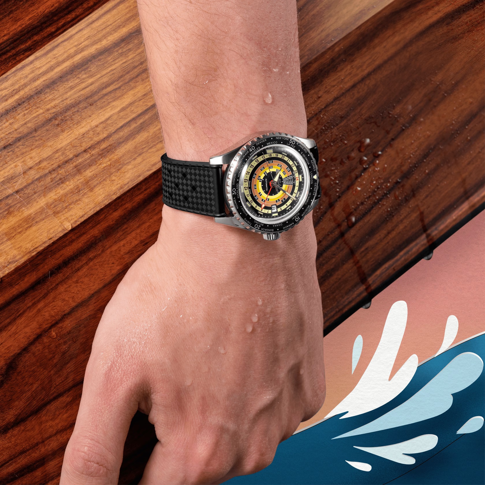 MIDO Ocean Star Decompression World Timer Black Automatic 40.5mm Silver Stainless Steel Mesh Bracelet M026.829.17.051.00 - 8
