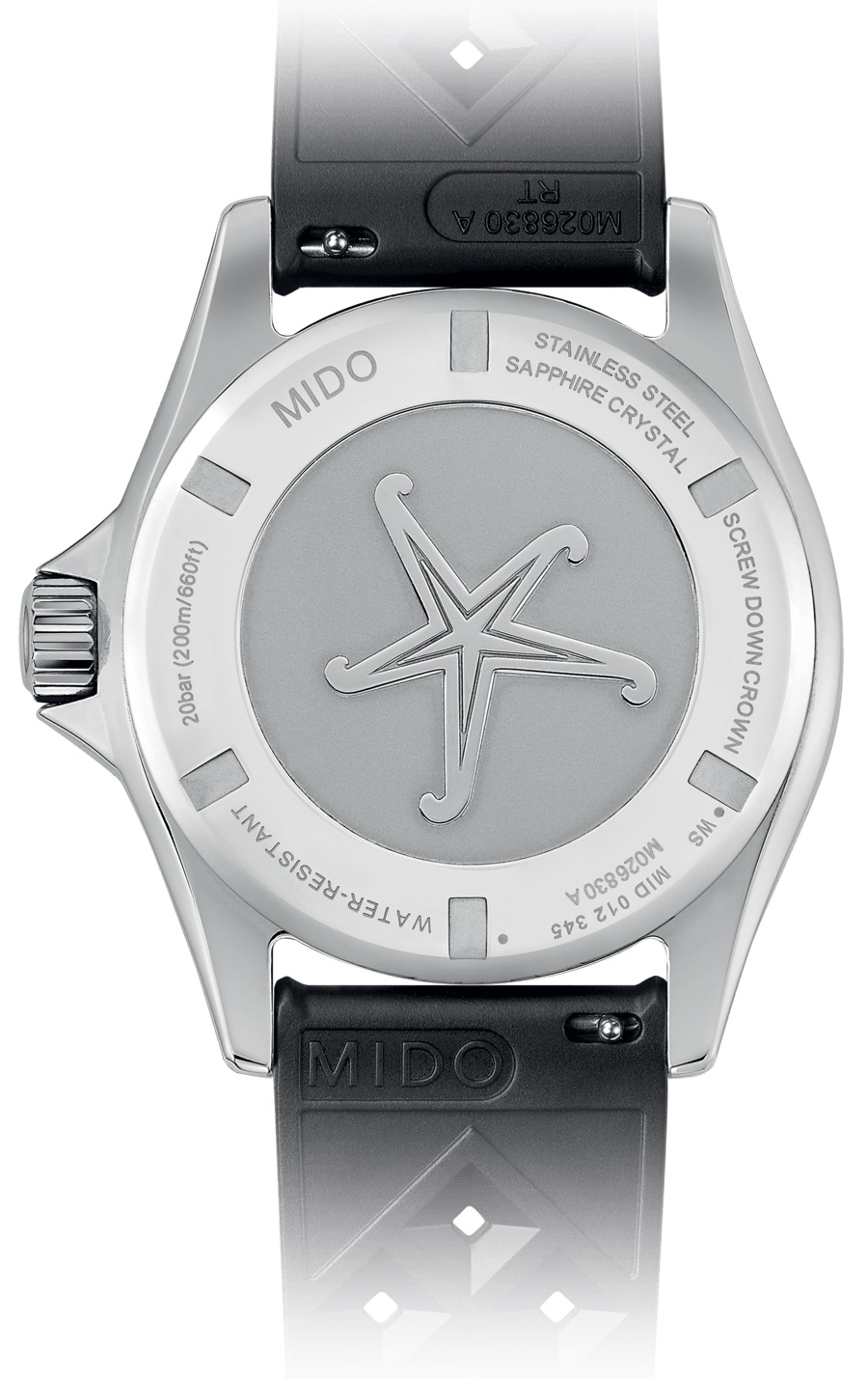 MIDO Ocean Star Tribute Red Gradient Dial Automatic 40.5mm Silver Stainless Steel Black Rubber Strap M026.830.17.421.00 - 4