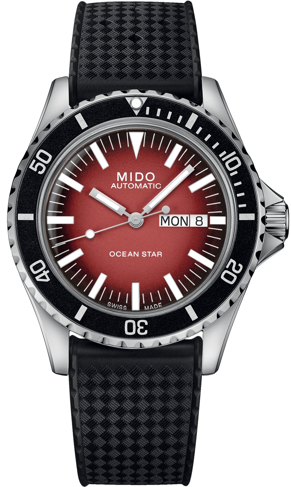 MIDO Ocean Star Tribute Red Gradient Dial Automatic 40.5mm Silver Stainless Steel Black Rubber Strap M026.830.17.421.00 - 