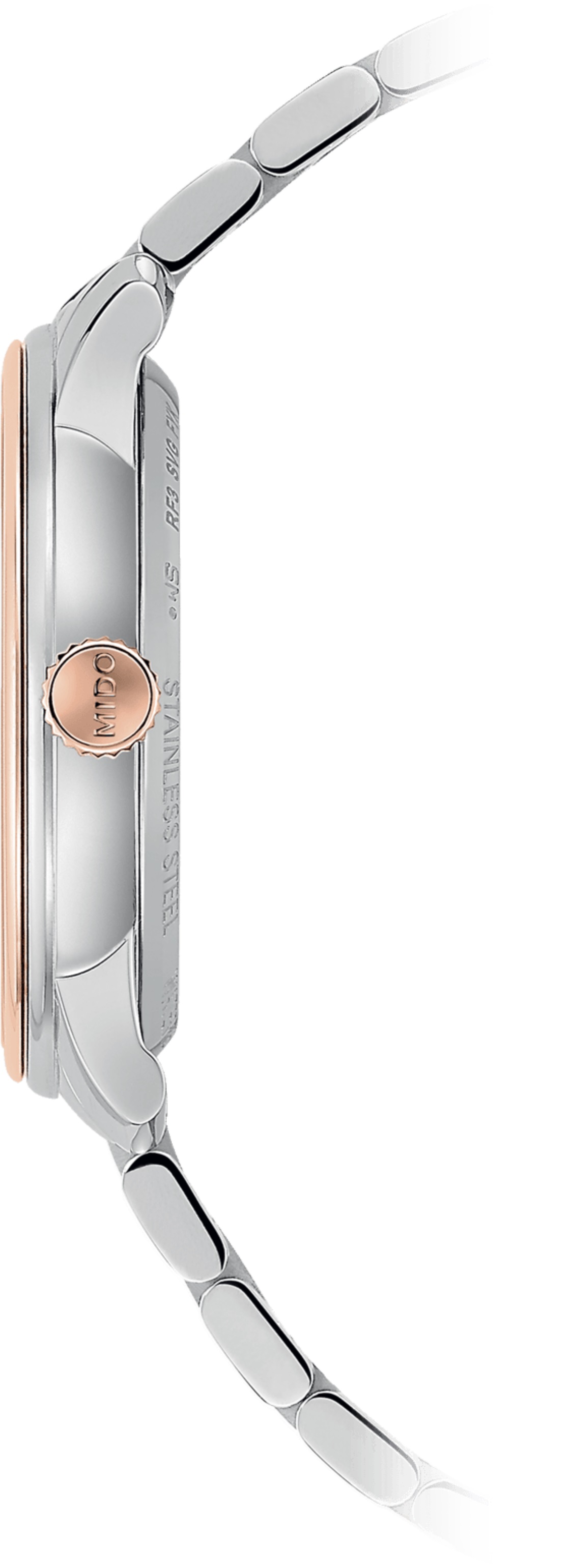 MIDO Baroncelli Heritage Lady Diamonds 33mm Silver & Rose Gold Stainless Steel Bracelet M027.207.22.016.00 - 