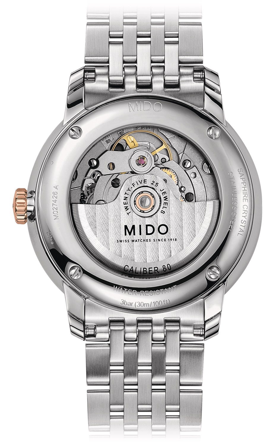MIDO Baroncelli Big Date Automatic 40mm Two Tone Rose Gold & Silver Stainless Steel Bracelet M027.426.22.088.00 - 