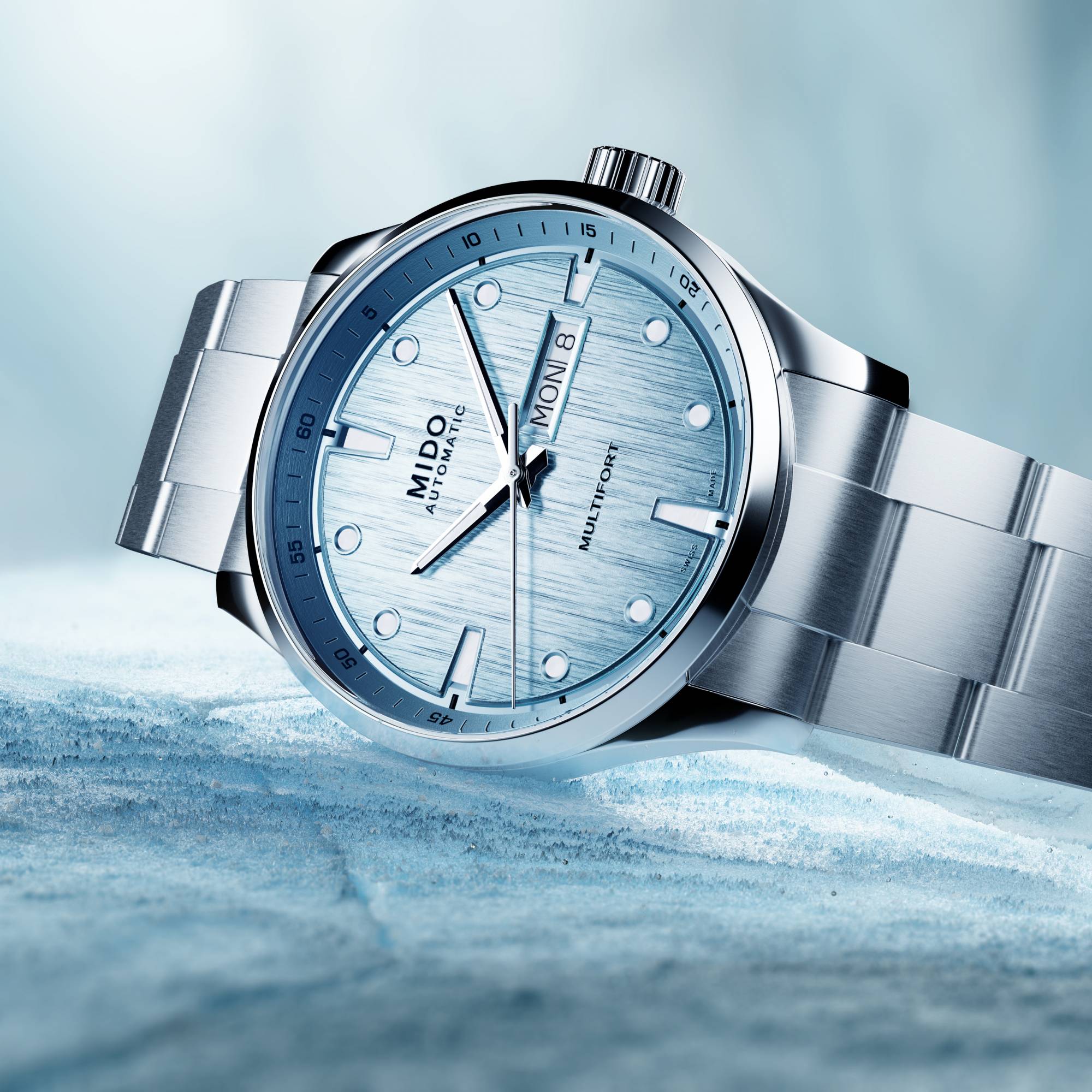 MIDO Multifort M Freeze Blue Gradient Dial 42mm Silver Stainless Steel Bracelet M038.430.11.041.00 - 4