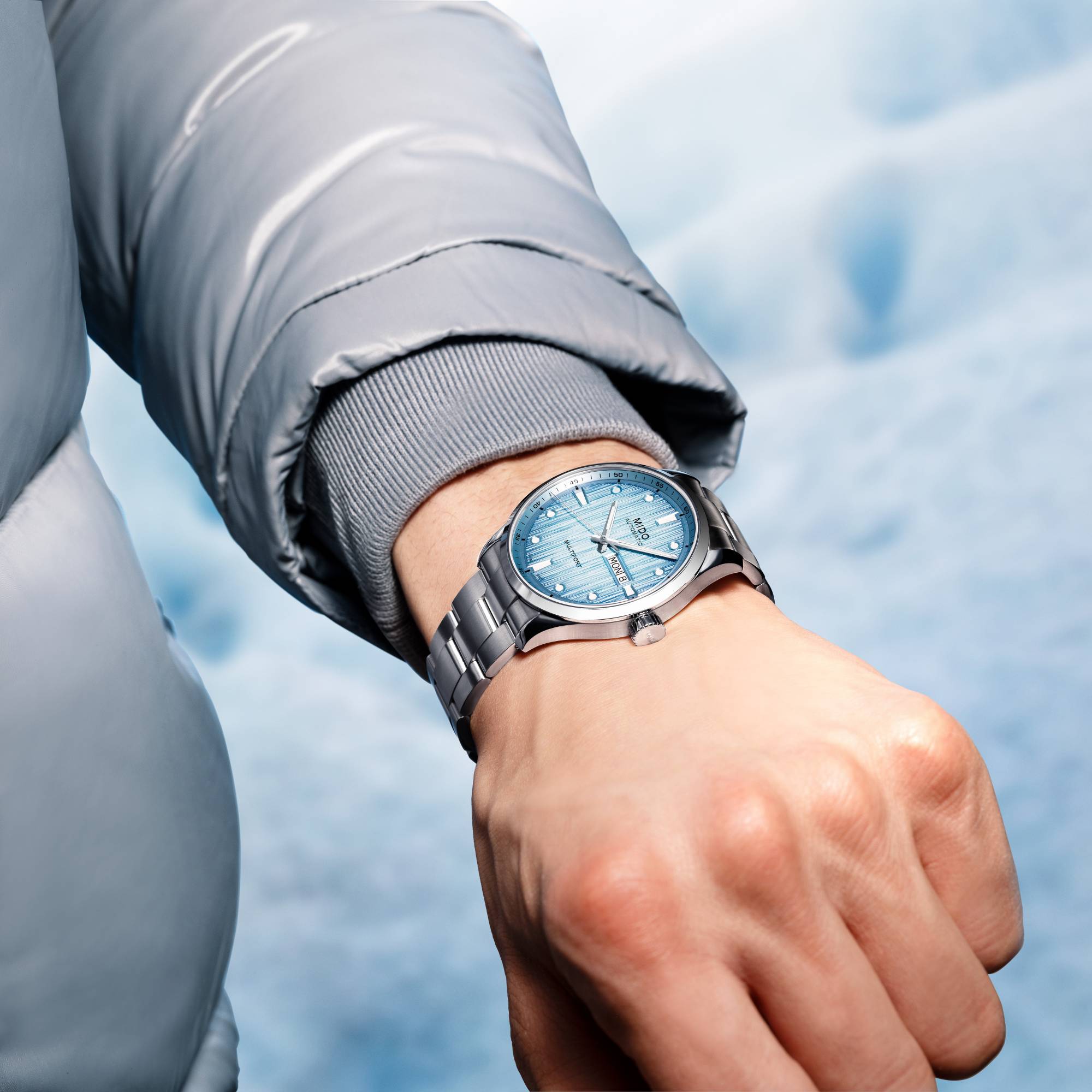 MIDO Multifort M Freeze Blue Gradient Dial 42mm Silver Stainless Steel Bracelet M038.430.11.041.00 - 5