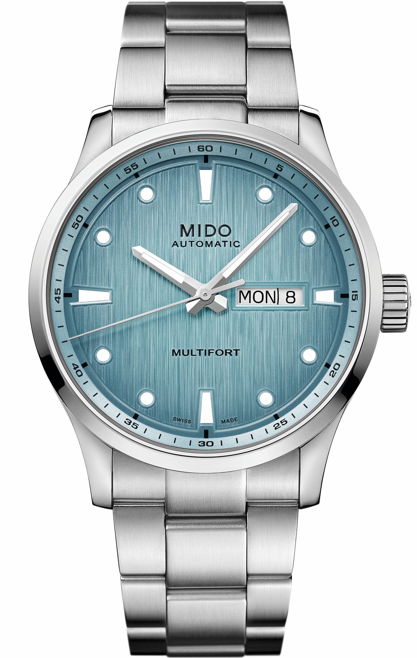 MIDO Multifort M Freeze Blue Gradient Dial 42mm Silver Stainless Steel Bracelet M038.430.11.041.00 - 