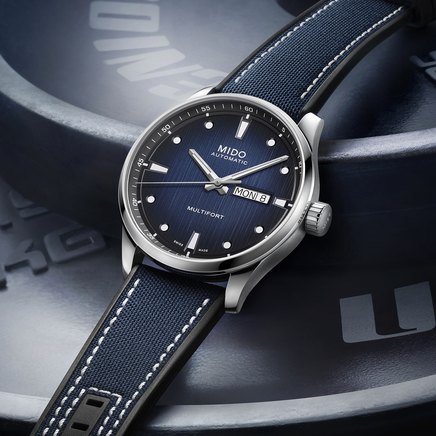 MIDO Multifort M Blue Dial 42mm Silver Stainless Steel Blue Fabric Strap M038.430.17.041.00 - 4