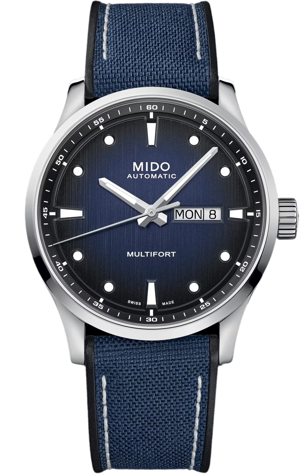 MIDO Multifort M Blue Dial 42mm Silver Stainless Steel Blue Fabric Strap M038.430.17.041.00 - 