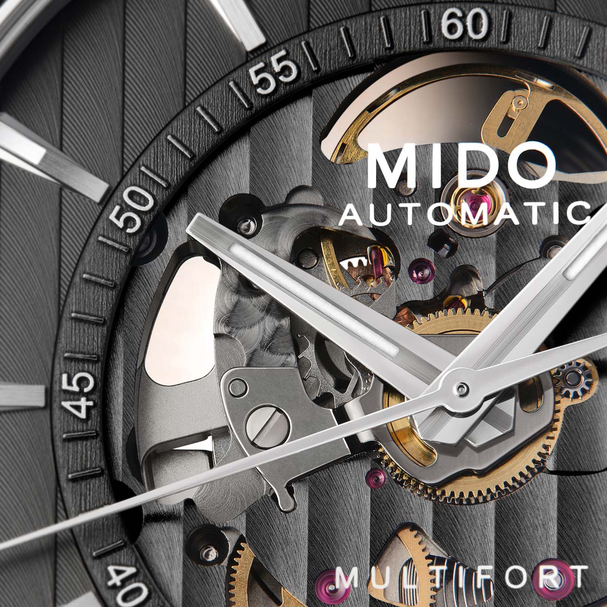 MIDO Multifort Skeleton Vertigo Grey Dial 42mm Silver Stainless Steel Bracelet M038.436.11.061.00 - 4