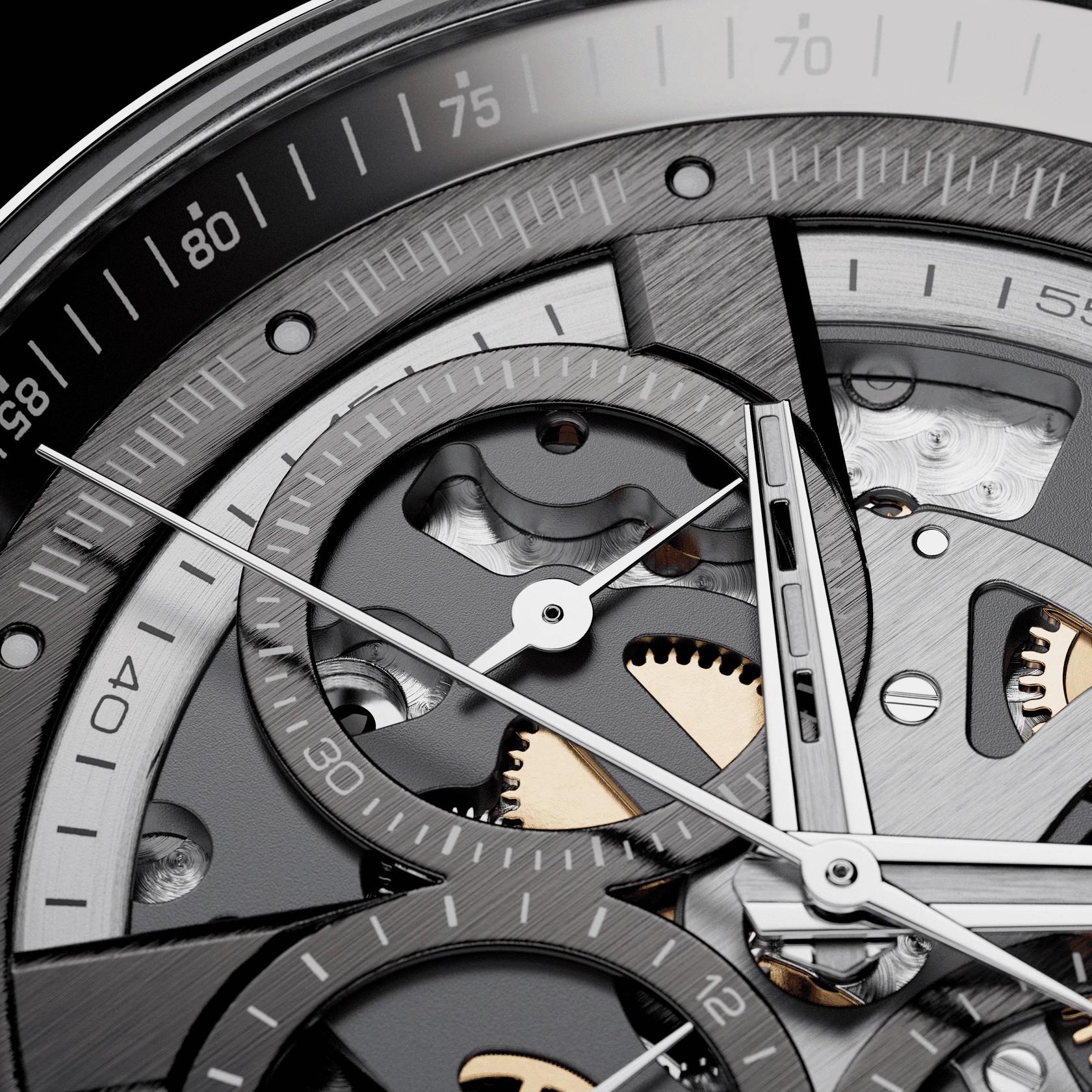 MIDO Multifort Skeleton Chronograph Anthracite Dial 43mm Silver Stainless Steel Bracelet M038.662.11.060.00 - 6