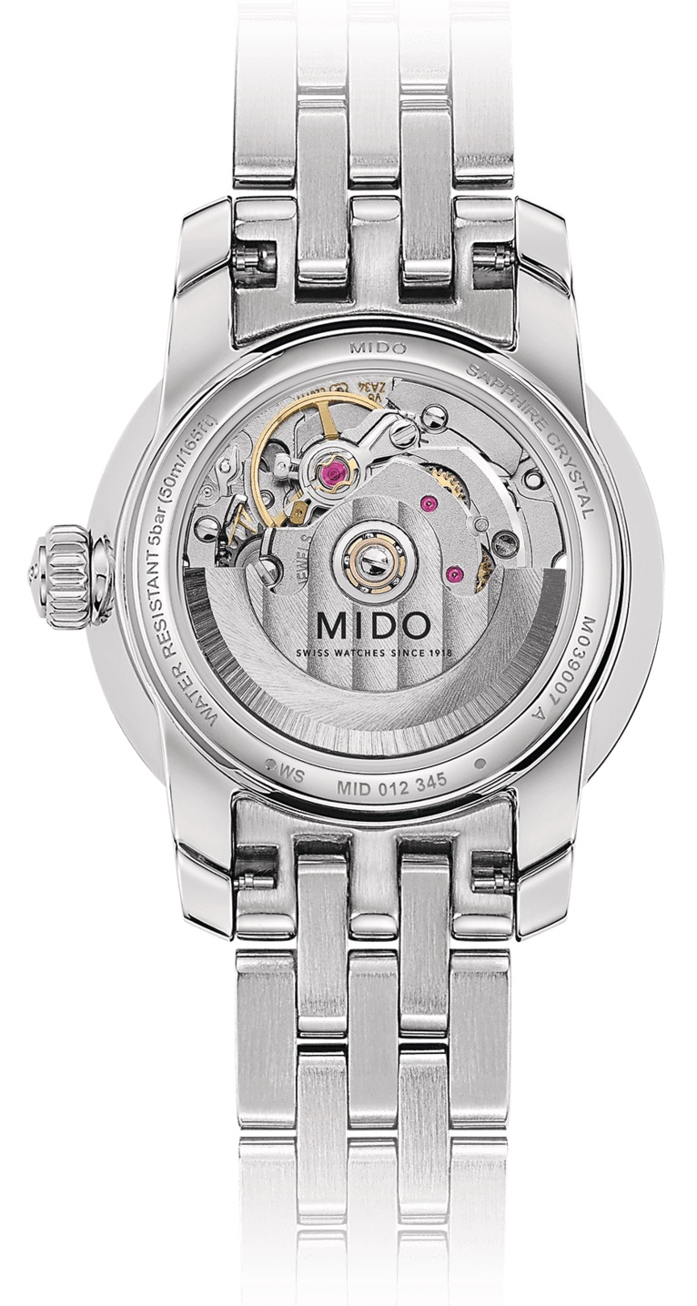MIDO Mini Baroncelli Lady Automatic Blue Dial with Diamonds 25mm Silver Stainless Steel Bracelet M039.007.11.046.00 - 3