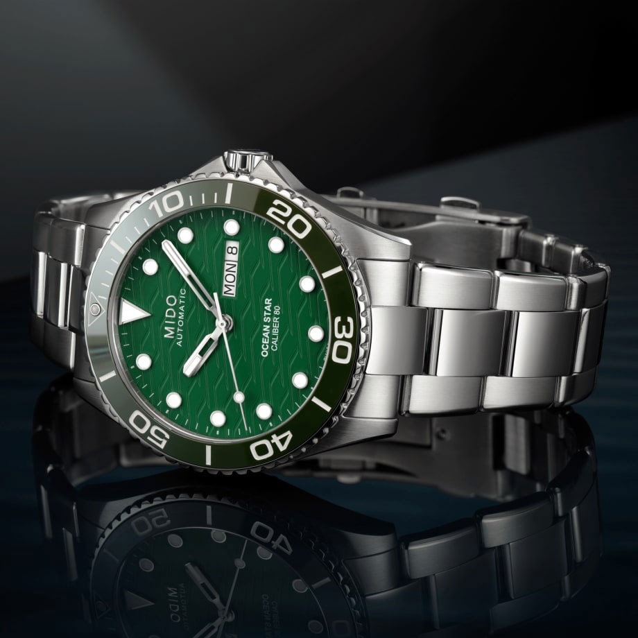 MIDO Ocean Star 200 Green Dial Ceramic Automatic 42.5mm Silver Stainless Steel Bracelet M042.430.11.091.00 - 5