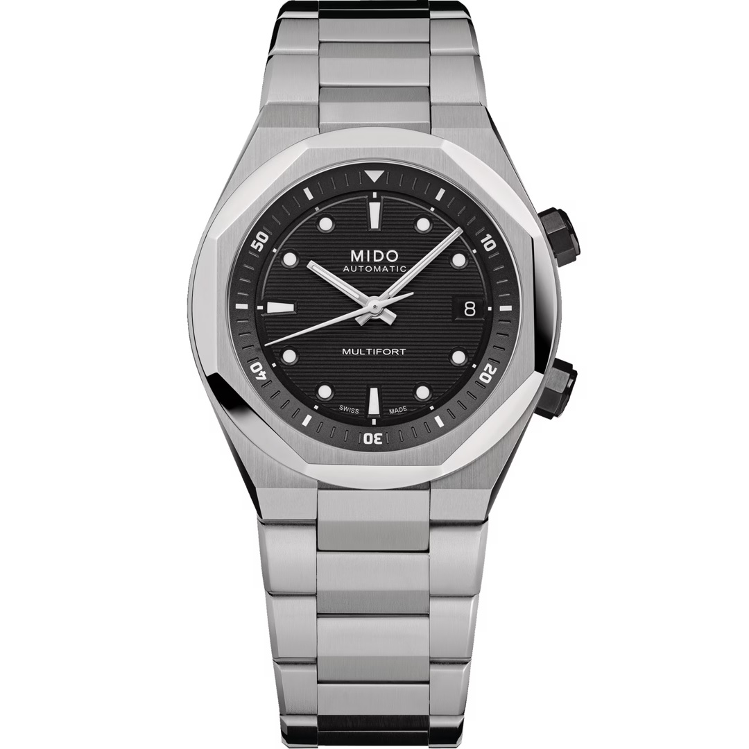 MIDO Multifort Multifort 8 Two Crowns Black Dial 38.4 x 40mm Silver Stainless Steel Bracelet M047.507.11.051.00 - 