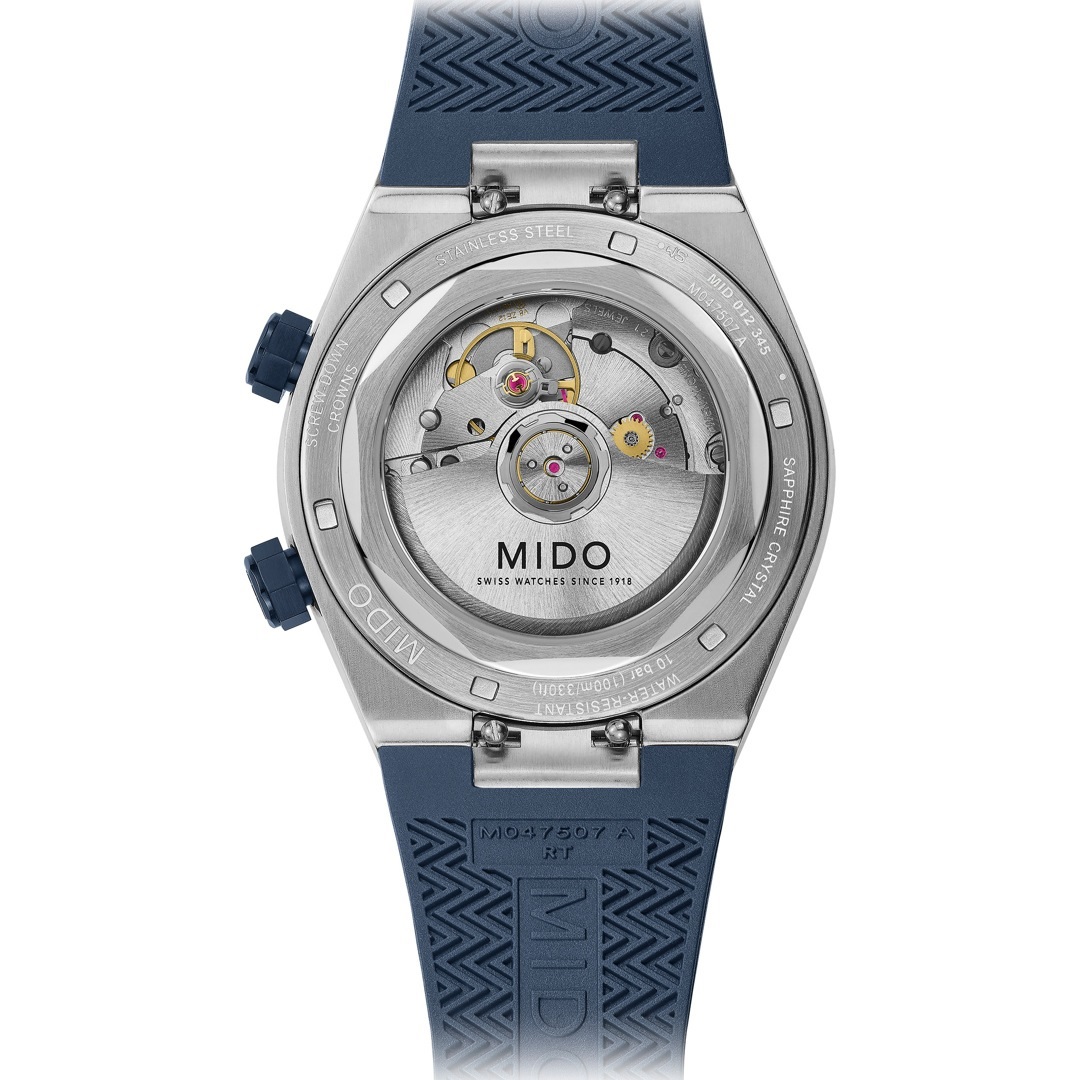 MIDO Multifort Multifort 8 Two Crowns Blue Dial 38.4 x 40mm Silver Stainless Steel Blue Rubber Strap M047.507.17.041.00 - 