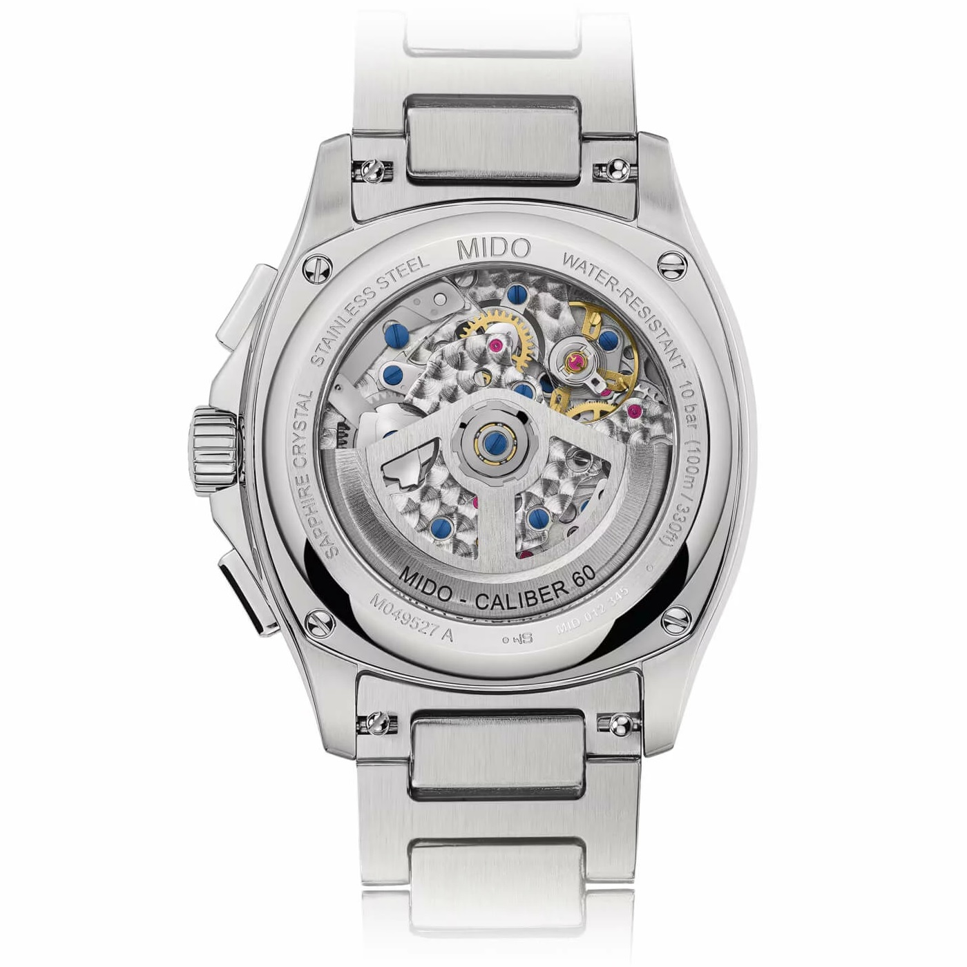 MIDO Multifort TV Chronograph Blue Dial Automatic 41.2 x 42mm Silver Stainless Steel Bracelet with Extra Strap M049.527.11.041.00 - 