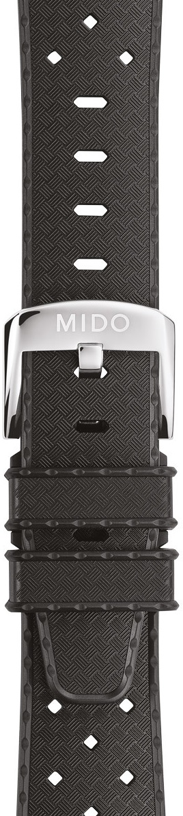 MIDO Official Ocean Star 21mm Black Rubber Strap Silver Hardware M603018382 - 2