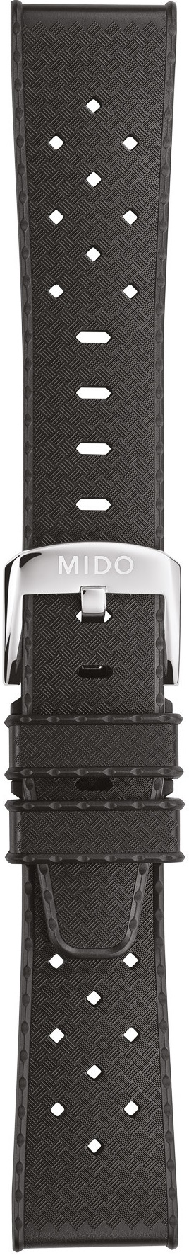 MIDO Official Ocean Star 21mm Black Rubber Strap Silver Hardware M603018382 - 3