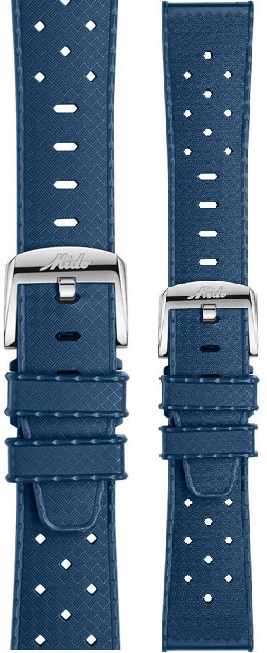 MIDO Official Ocean Star 21mm Blue Rubber Strap Silver Hardware M603018680 - 