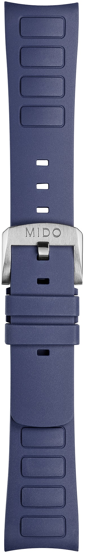 MIDO Official Multifort TV 22mm Blue Rubber Strap Silver Hardware M603018728 - 3
