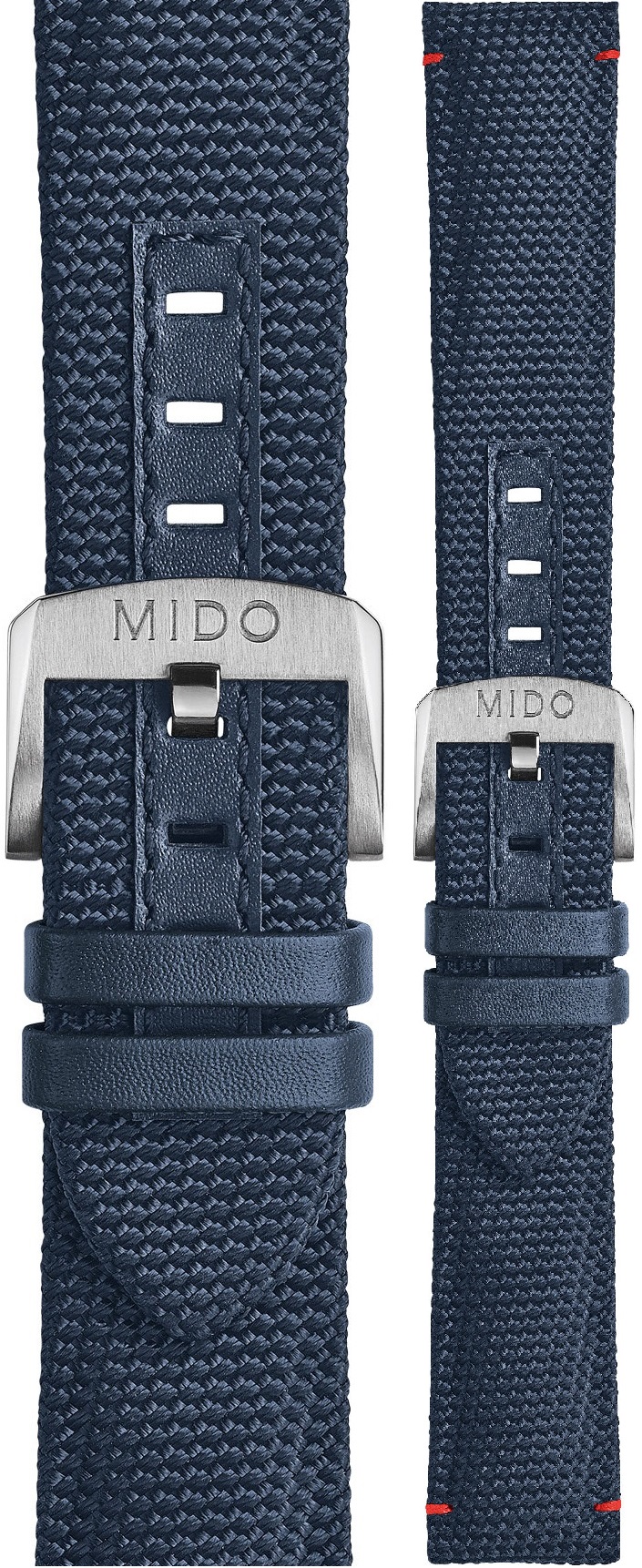 MIDO Official 22-20mm Official Blue Fabric & Leather Strap M604018063 - 1