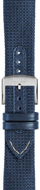 MIDO Official 22mm Official Blue Fabric & Leather Strap M604018582 - 2