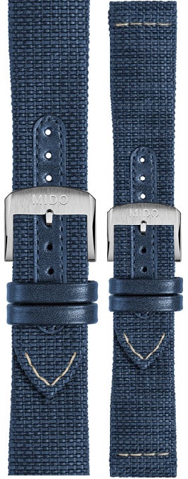 MIDO Official 22mm Official Blue Fabric & Leather Strap M604018582 - 1