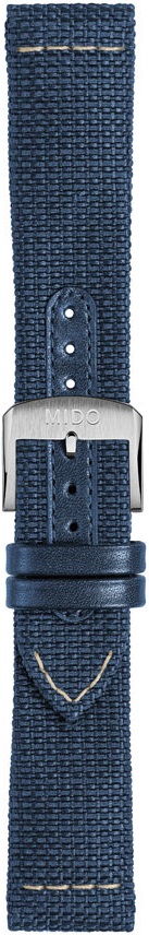 MIDO Official 22mm Official Blue Fabric & Leather Strap M604018582 - 3