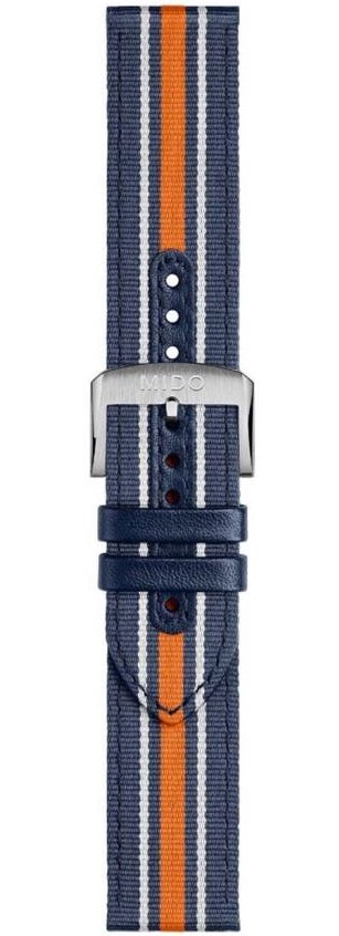 MIDO Official 22mm Official Blue & Orange Fabric Strap M803018415 - 