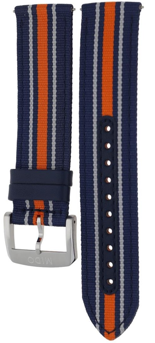 MIDO Official 22mm Official Blue & Orange Fabric Strap M803018415 - 