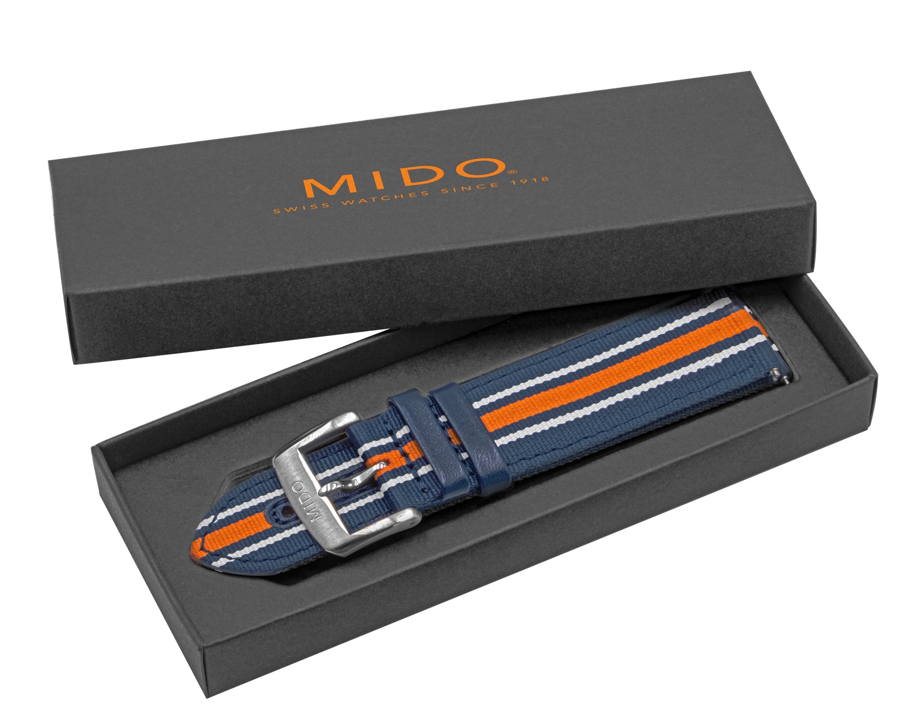 MIDO Official 22mm Official Blue & Orange Fabric Strap M803018415 - 3