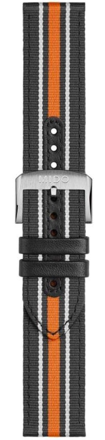 MIDO Official 22mm Official Black & Orange Fabric Strap M803018416 - 1
