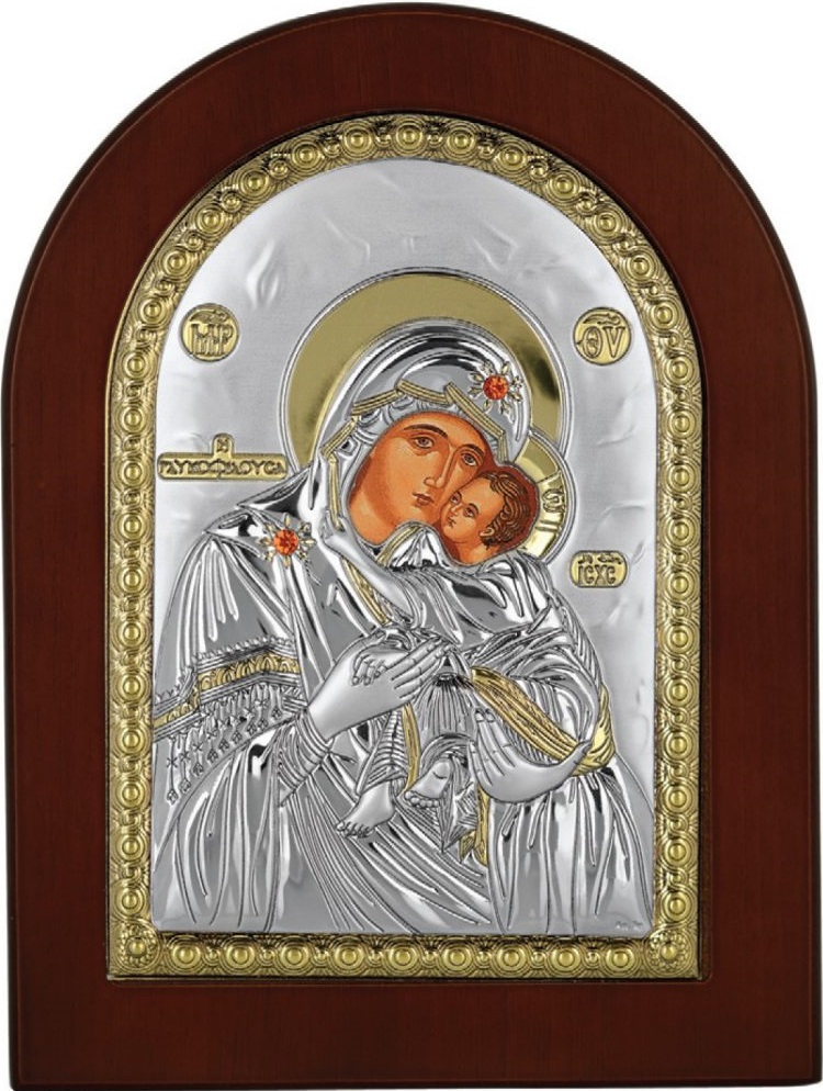 ΑΣΗΜΕΝΙΑ ΕΙΚΟΝΑ Παναγία Γλυκοφιλούσα (7.5cm x 9.5cm) MA-E1104EX - 