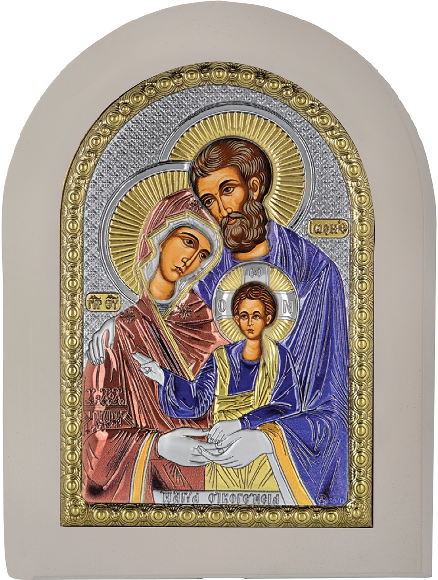 ΑΣΗΜΕΝΙΑ ΕΙΚΟΝΑ Άγια Οικογένεια (20cm x 26cm) MA-E1105-WH-AXC - 
