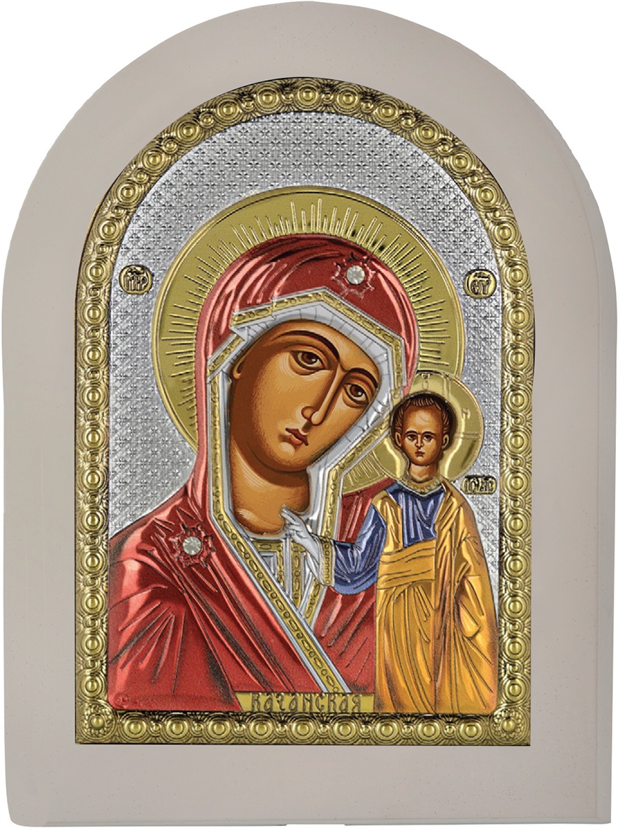 ΑΣΗΜΕΝΙΑ ΕΙΚΟΝΑ Παναγία Καζάν (20cm x 26cm) MA-E1106-WH-AXC - 