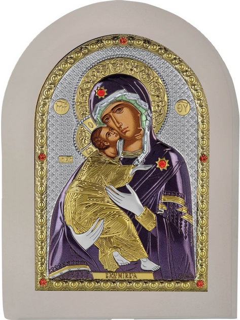 ΑΣΗΜΕΝΙΑ ΕΙΚΟΝΑ Παναγία Βλαδιμίρ (20cm x 26cm) MA-E1110-WH-AXC - 