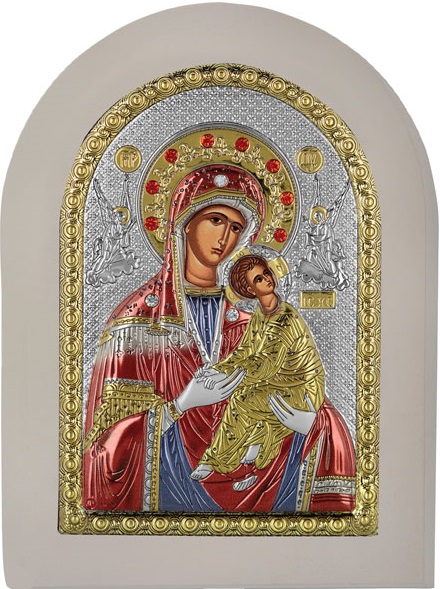 ΑΣΗΜΕΝΙΑ ΕΙΚΟΝΑ Παναγία η Αμόλυντος (7.5cm x 9.5cm) MA-E1115-WH-EXC - 