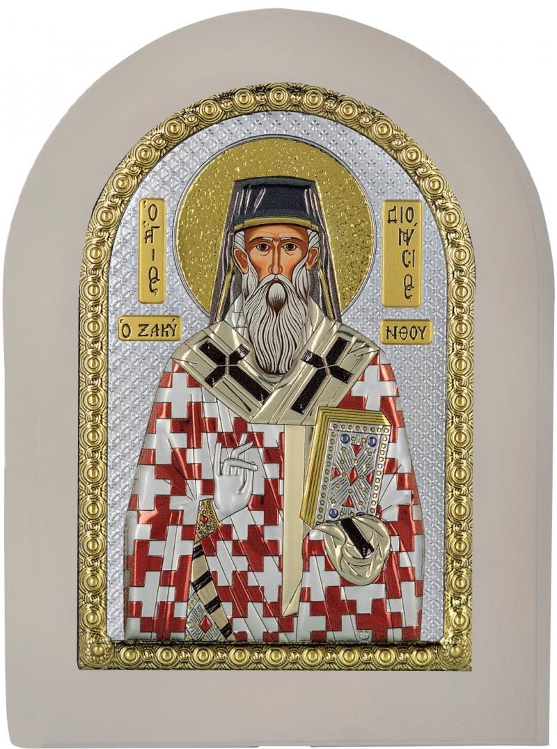 ΑΣΗΜΕΝΙΑ ΕΙΚΟΝΑ Άγιος Διονύσιος (15cm x 21cm) MA-E1145-WH-BXC - 