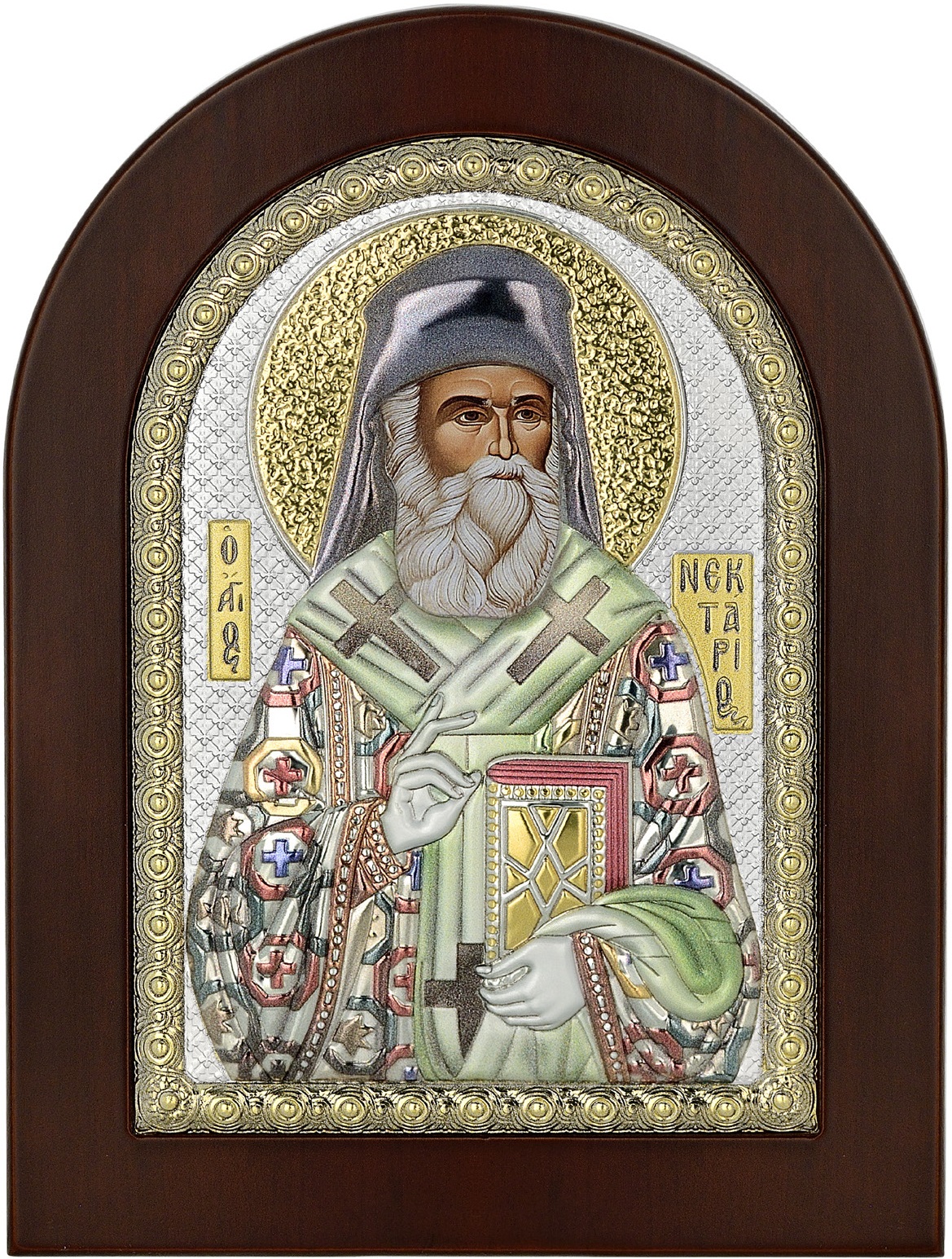 ΑΣΗΜΕΝΙΑ ΕΙΚΟΝΑ Άγιος Νεκτάριος (10cm x 14cm) MA-E1147-DX-C - 