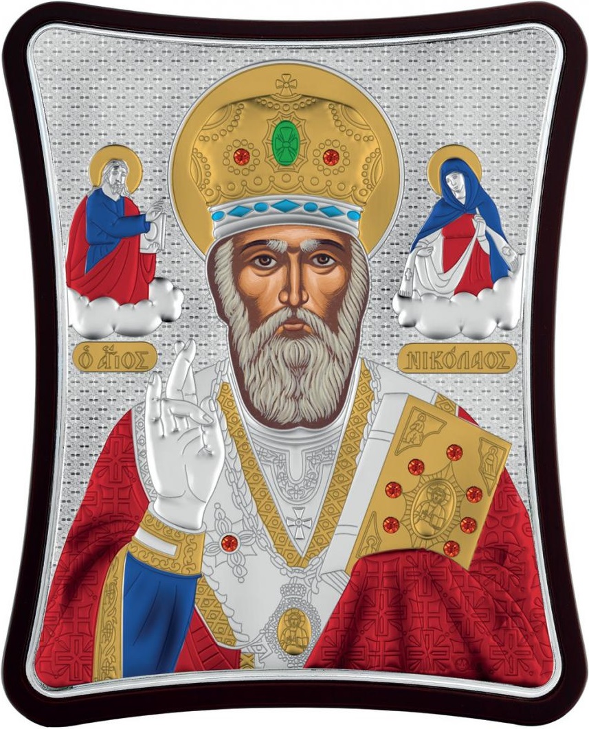 ΑΣΗΜΕΝΙΑ ΕΙΚΟΝΑ Ο Άγιος Νικόλαος (8.5cm x 10cm) MA-E1408-3XC - 