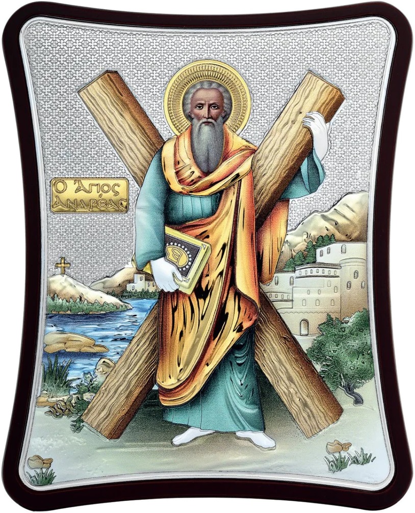 ΑΣΗΜΕΝΙΑ ΕΙΚΟΝΑ Ο Άγιος Ανδρέας (6cm x 7cm) MA-E1431-4XC