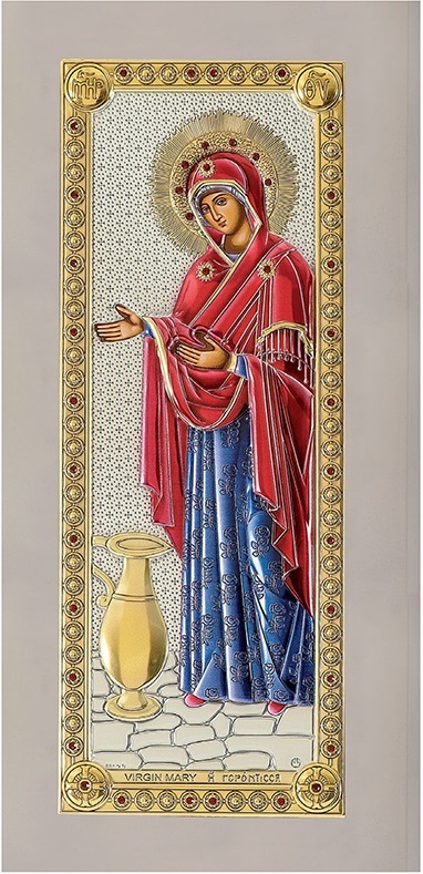 ΑΣΗΜΕΝΙΑ ΕΙΚΟΝΑ Παναγία Η Γερόντισσα (16.5cm x 37cm) MA-E1202-WH-VXC - 