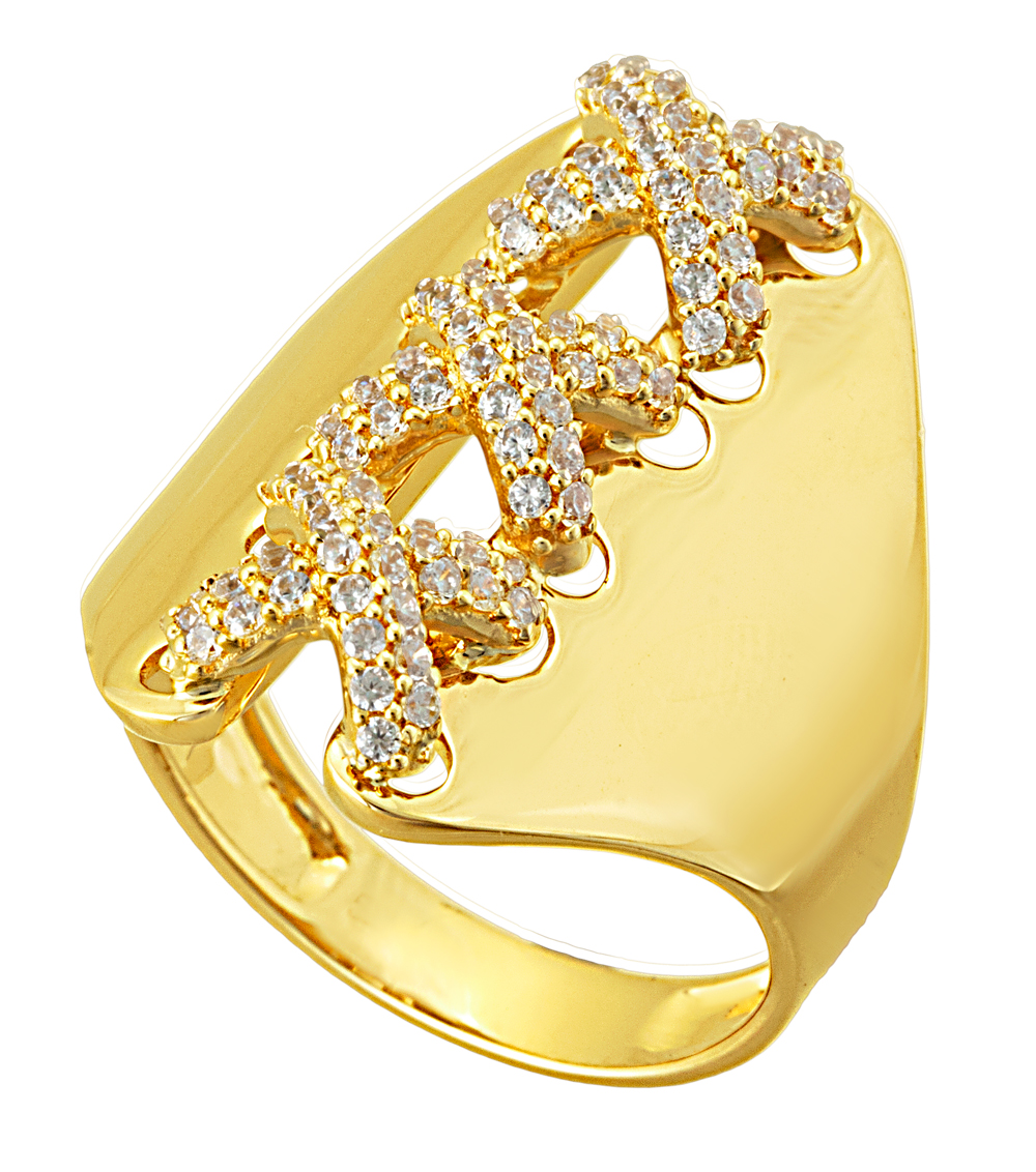 RING SENZIO Collection in Yellow Gold K14 with Zircon MD4152R - 