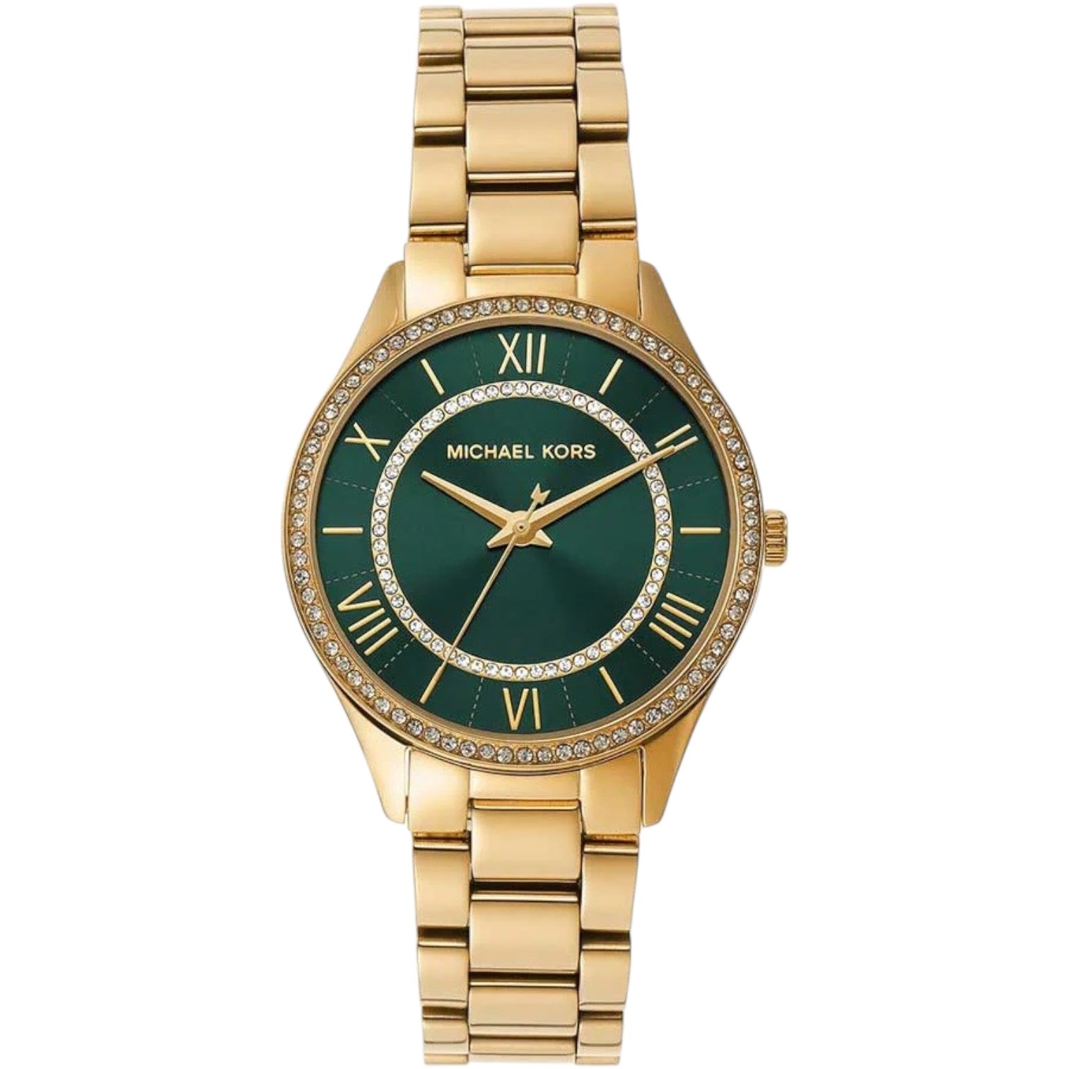 MICHAEL KORS Lauryn Crystals Green Dial 33mm Gold Stainless Steel Bracelet MK4737 - 