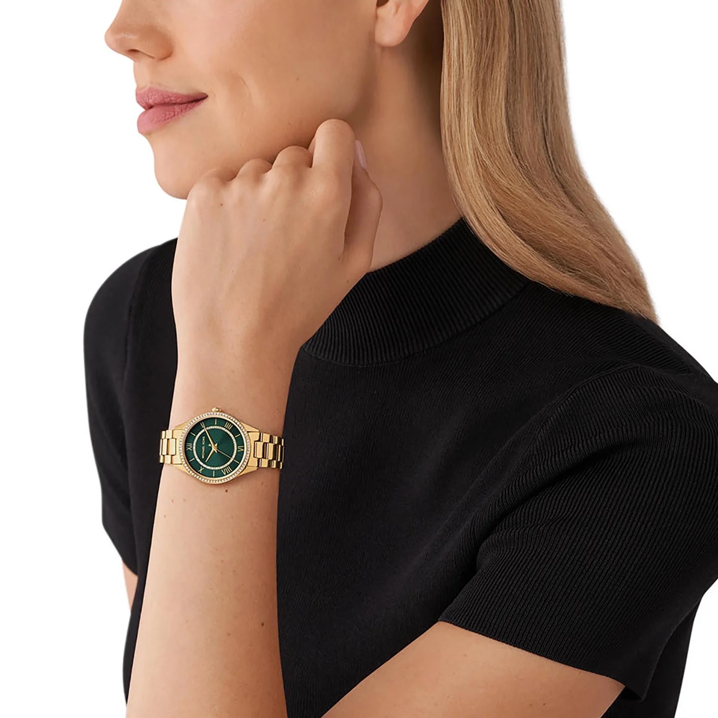 MICHAEL KORS Lauryn Crystals Green Dial 33mm Gold Stainless Steel Bracelet MK4737 - 4