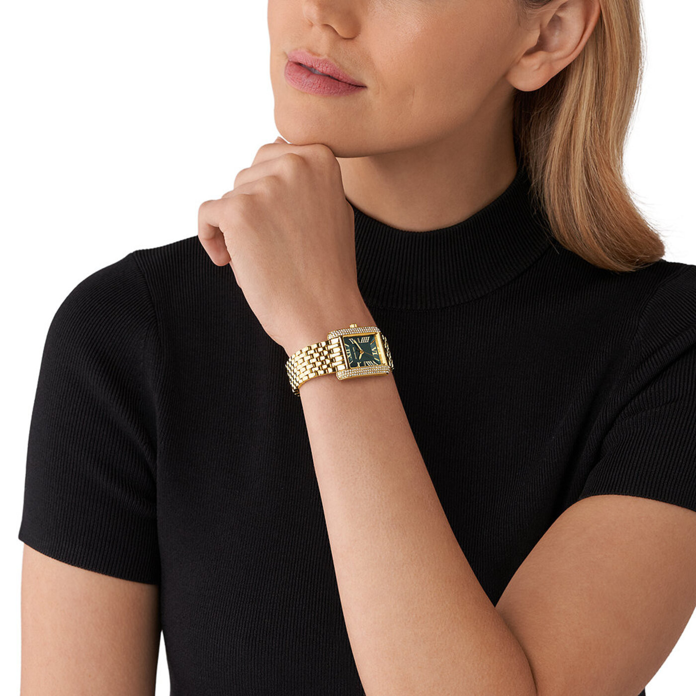 MICHAEL KORS Emery Crystals Green Dial 33mm Gold Stainless Steel Bracelet MK4742 - 2
