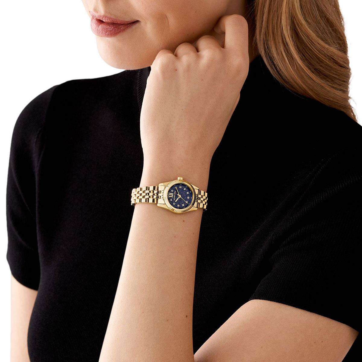 MICHAEL KORS Petite Lexington Blue Dial 26mm Gold Stainless Steel Bracelet MK4802 - 4