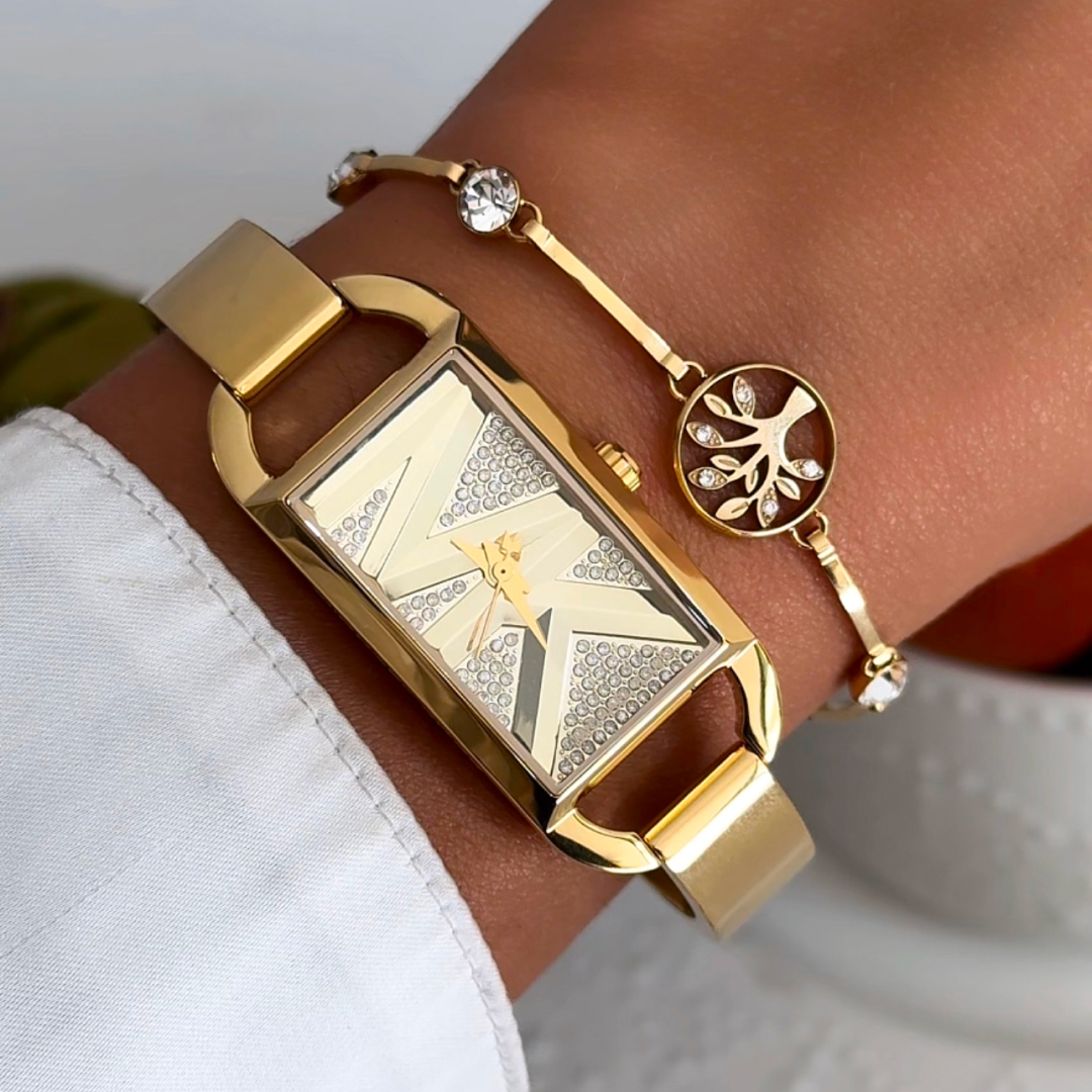 MICHAEL KORS MK Empire Gold Dial with Crystals 22mm Gold Stainless Steel Bracelet MK4840 - 5