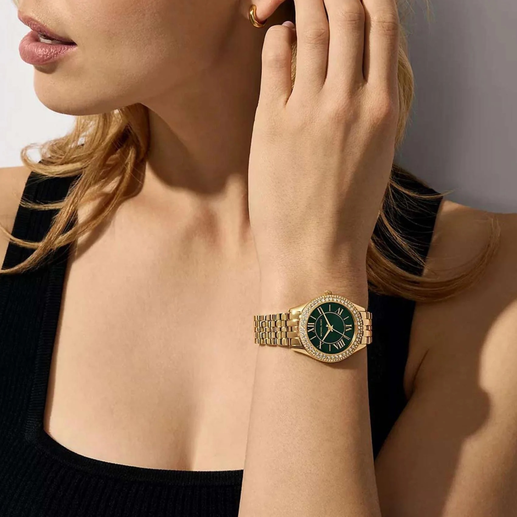 MICHAEL KORS Harlowe Crystals Green Dial 33mm Gold Stainless Steel Bracelet MK4870 - 4